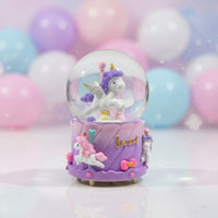 Esfera De Cristal Bola De Nieve Unicornio Regalo Fantástico