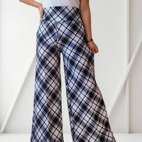 Pantalon Palazzo Moderno Blanco Estampado Dama Palazzo