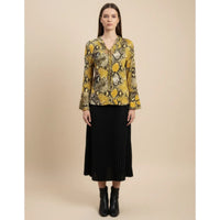 Blusa Animal Print Escote V Ajuste Cómodo Mujer
