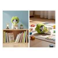 Gato Rana Peluche Para Niños Verde