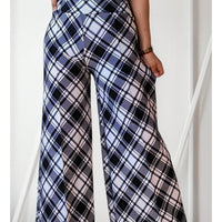 Pantalon Palazzo Moderno Blanco Estampado Dama Palazzo