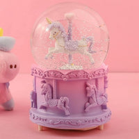 Globo De Nieve Musical Unicornio Esfera Bola De Nieve