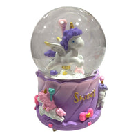 Esfera De Cristal Bola De Nieve Unicornio Regalo Fantástico