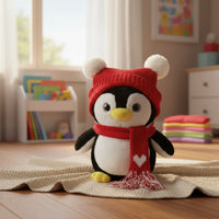 Pingüino Con Sombrero Bufanda Muñeco De Peluche