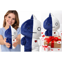 Peluche Kawaii  Azul Y Blanco Con Corazón
