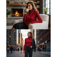 Sweater Mujer Cuello Beatle Tejido Elegante Invierno