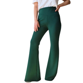 Pantalón Palazzo flare Verde Mujer