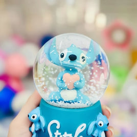 Bola De Cristal Musical Con Luz Stitch Globo De Nieve
