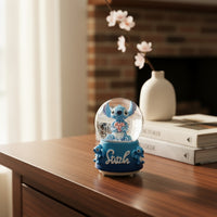 Bola De Cristal Musical Con Luz Stitch Globo De Nieve