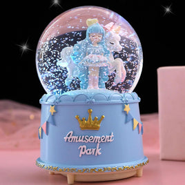 Caja De Música Con Bolas De Cristal De Unicornio