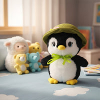 Pingüino Con Sombrero Bufanda Muñeco De Peluche