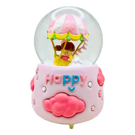 Bola Musical Pompi Happy Niña Montando Globo Rosa