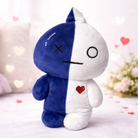 Peluche Kawaii  Azul Y Blanco Con Corazón