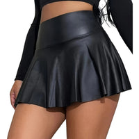 Falda Short Ecocuero Extra Linda Mujer Eco Cuero Falda Mini