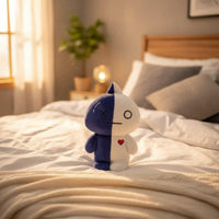 Peluche Kawaii  Azul Y Blanco Con Corazón
