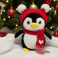 Pingüino Con Sombrero Bufanda Muñeco De Peluche