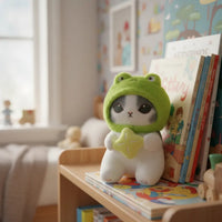 Gato Rana Peluche Para Niños Verde