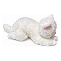 Peluche Gatito Blanco Suave Con Lazo Rosa
