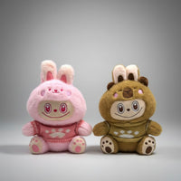 Pack X2 Peluche La Bu Bu Conejito Capibara Kawaii Decorativo
