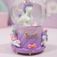 Esfera De Cristal Bola De Nieve Unicornio Regalo Fantástico