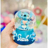 Bola De Cristal Musical Con Luz Stitch Globo De Nieve